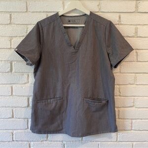 FIGS Women's Graphite Gray CASMA V-neck Front Pockets Scrub Top Size Medium